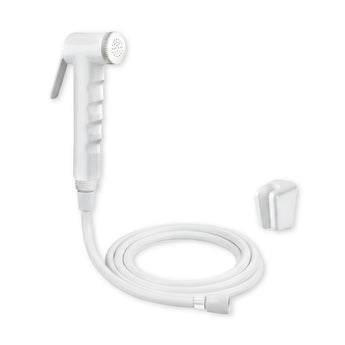 White Jet ABS Health Faucet with Shower Tube (1m) & Wall Hook