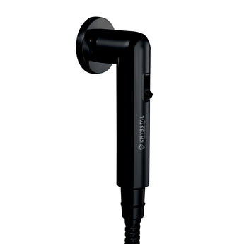 A black magnetic health faucet with a shower tube and no-Drill wall hook