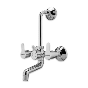 Prada Brass Wall Mixer Tap for Bathroom with L-Bend and Flanges