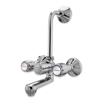 Matrix Brass Wall Mixer Tap for Bathroom with L-Bend and Flanges