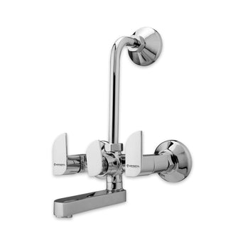 Merlin Brass Wall Mixer Tap for Bathroom with L-Bend and Flanges