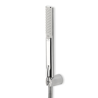 Glide ABS Hand Shower with 304-SS Flexible Shower Tube with 1 m Wall Hook on White Background.