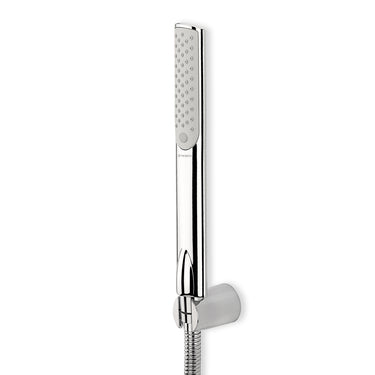 Glide ABS Hand Shower with 304-SS Flexible Shower Tube with 1 m Wall Hook on White Background.