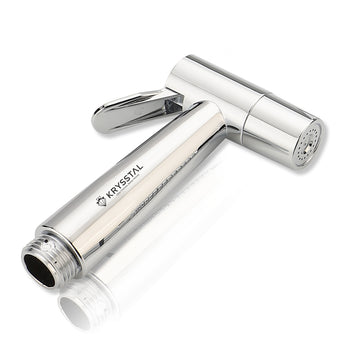 Chrome Health Faucet Gun with Kryssstal branding on a white background
