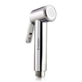 A silver-colored health faucet gun with a metallic finish.