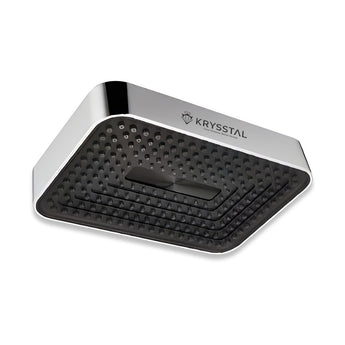 Storm Overhead Rain Shower with black rubber cover on a white background
