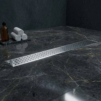 Quattro 304-SS (36"x 4") Shower Drain Channel with Cockroach Trap - Center Hole