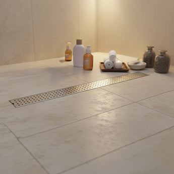 Quattro 304-SS (48"x 4") Shower Drain Channel with Cockroach Trap - Side Hole