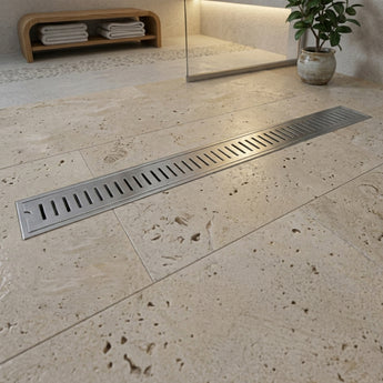 Vertiline 304-SS (36"x 4") Shower Drain Channel with Cockroach Trap - Center Hole