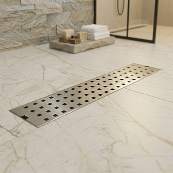 Quattro 304-SS (18"x 4") Shower Drain Channel with Cockroach Trap - Center Hole
