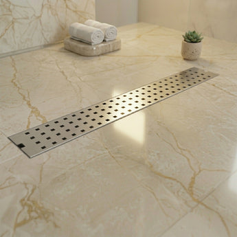 Quattro 304-SS (24"x 4") Shower Drain Channel with Cockroach Trap - Center Hole