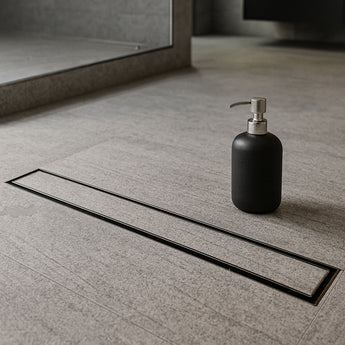 Tile-Insert 304-SS (36"x 4") Shower Drain Channel with Advanced Cockroach Trap - Side Hole