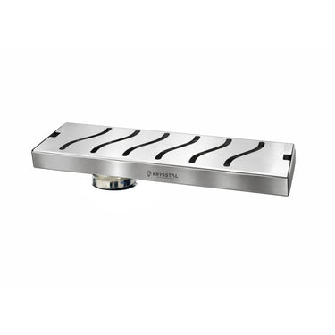 Ripple 304-SS (12"x 4") Shower Drain Channel with Cockroach Trap - Side Hole