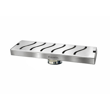 Ripple 304-SS (12"x 4") Shower Drain Channel with Cockroach Trap - Center Hole
