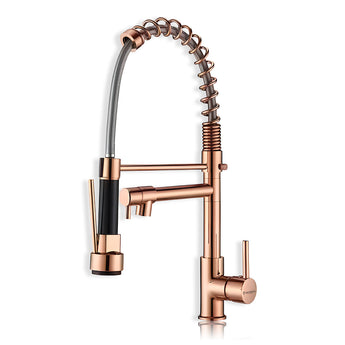 Imperial Rose Gold Double Outlet Pull-out Kitchen Sink Mixer Tap