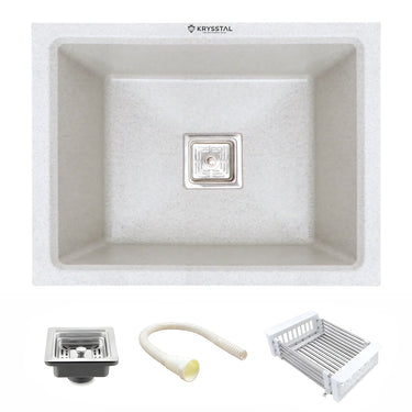 Quartz Cera Dotted (24 x 18 x 10 Inches) Single Bowl Kitchen Sink