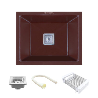 Quartz Brown (18 x 16 x 8 Inches) Single Bowl Kitchen Sink
