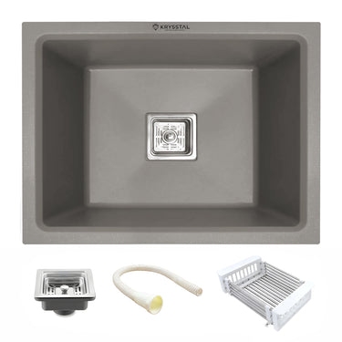 Quartz Grey (24 x 18 x 10 Inches) Single Bowl Kitchen Sink