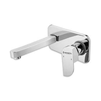 Merlin Single Lever Wall Mount Wash Basin Mixer Tap with Flange Plate & Diverter