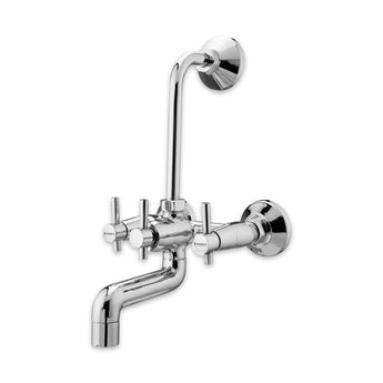 Plexa Brass Wall Mixer Tap for Bathroom with L-Bend and Flanges
