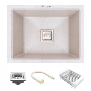 Quartz Red Moon (24 x 18 x 10 Inches) Single Bowl Kitchen Sink