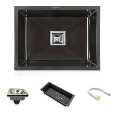 Black Handmade Single Bowl (24 x 18 x 10 Inches) Kitchen Sink