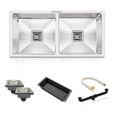 Handmade 304-SS Double Bowl (37 x 18 x 10 Inches) Kitchen Sink