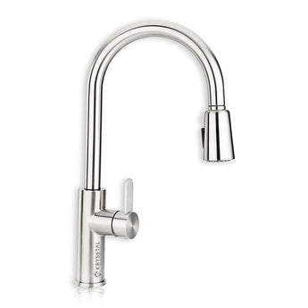 Vertex Silver Pull-Out Kitchen Sink Mixer Tap with Dual Flow