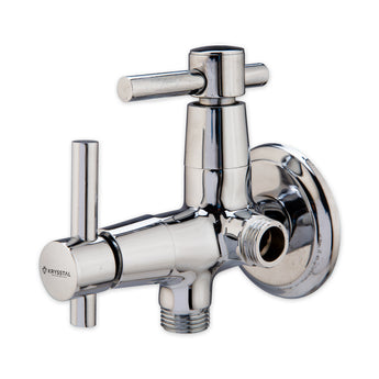 Plexa Two-Way Angle Valve (Double Handle) with Wall Flange