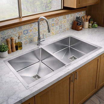 Handmade Premium SS Double Bowl (45 x 20 x 10 inches) Kitchen Sink