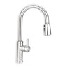 The silver matte finish Kitchen Sink mixer tap with dual flow & pull out features on a white background.