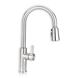 The silver matte finish Kitchen Sink mixer tap with dual flow & pull out features on a white background.
