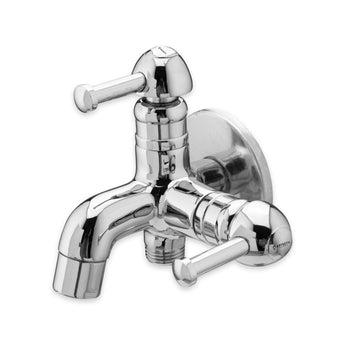 Stellar Two Way Bib Tap (Double Handle) with Wall Flange