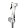 A silver health faucet with a wall hook and a 304-SS shower tube.