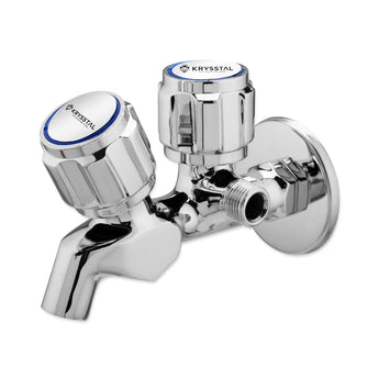 Matrix Two Way Bib Tap (Double Handle) with Wall Flange