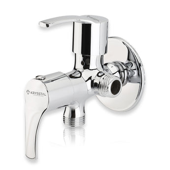 Icon Two-Way Angle Valve (Double Handle) with Round Wall Flange