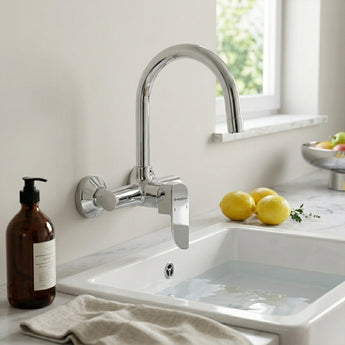 Merlin Single Lever Kitchen Sink Mixer Tap with Flanges