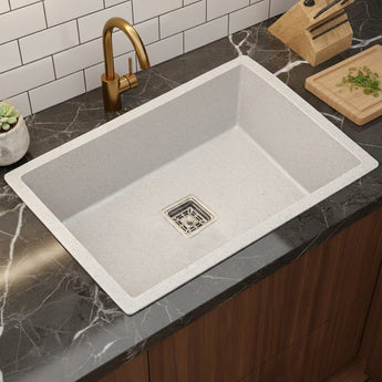 Quartz Cera Dotted (24 x 18 x 10 Inches) Single Bowl Kitchen Sink