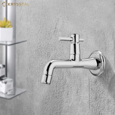 Plexa Long Body Bib Tap with Wall Flange