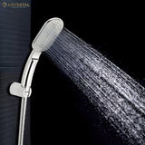 Ovalo ABS Hand Shower with water flowing & Flexible Shower Tube (1 m) with Wall Hook fitted on the tile background