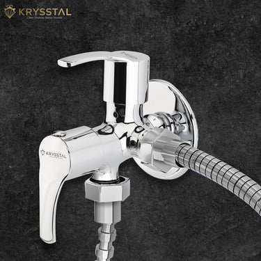 Icon Two-Way Angle Valve (Double Handle) with Round Wall Flange