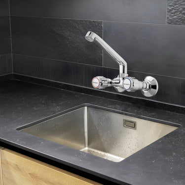 Matrix Kitchen Sink Mixer Tap with Wall Flanges