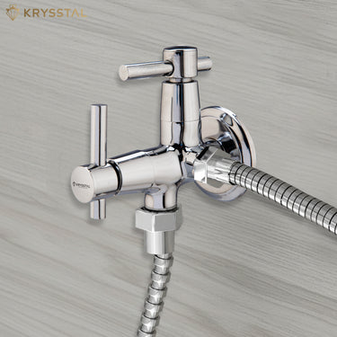 Plexa Two-Way Angle Valve (Double Handle) with Wall Flange
