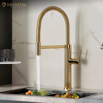 Regent Gold Flexible Pull-out Kitchen Sink Mixer Tap