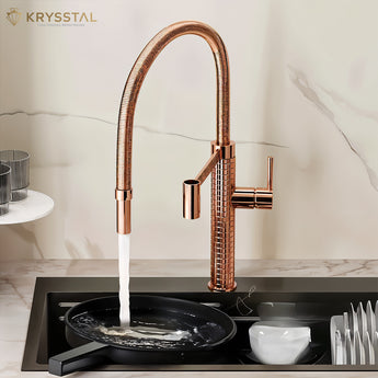 Regent Rose Gold Flexible Pull-out Kitchen Sink Mixer Tap