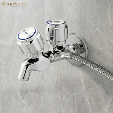 Matrix Two Way Bib Tap (Double Handle) with Wall Flange