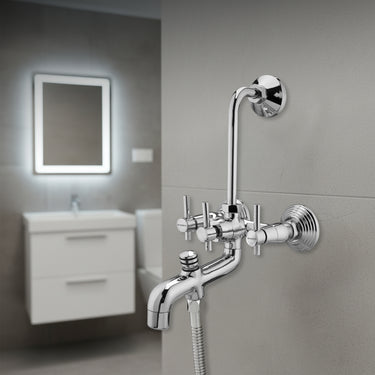 Plexa 3-in-1 Wall Mixer Tap for Bathroom