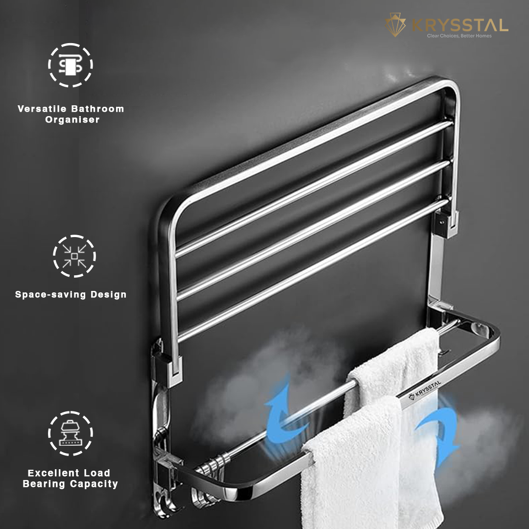 TwinFlex 304-SS Dual Foldable Towel Rack