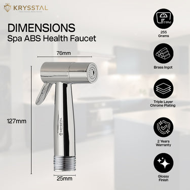 Spa ABS Health Faucet with dimensions and features