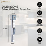Krysstal Galaxy ABS Health Faucet Gun with dimensions and features on a white background